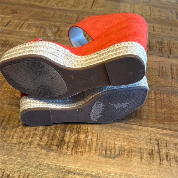 Jessica Simpson like-new orange wedge sandals - Picture 5 of 6